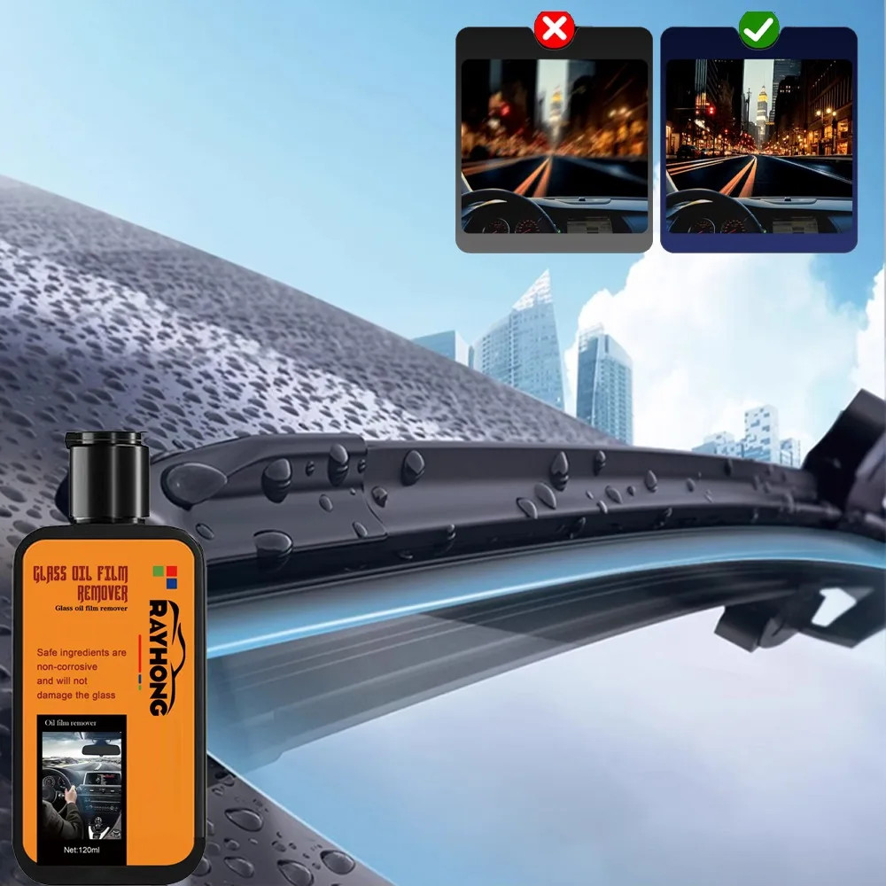 Car Windshield Oil Film Remover 120ml Glass Cleaner Anti Fog Rain Repellent