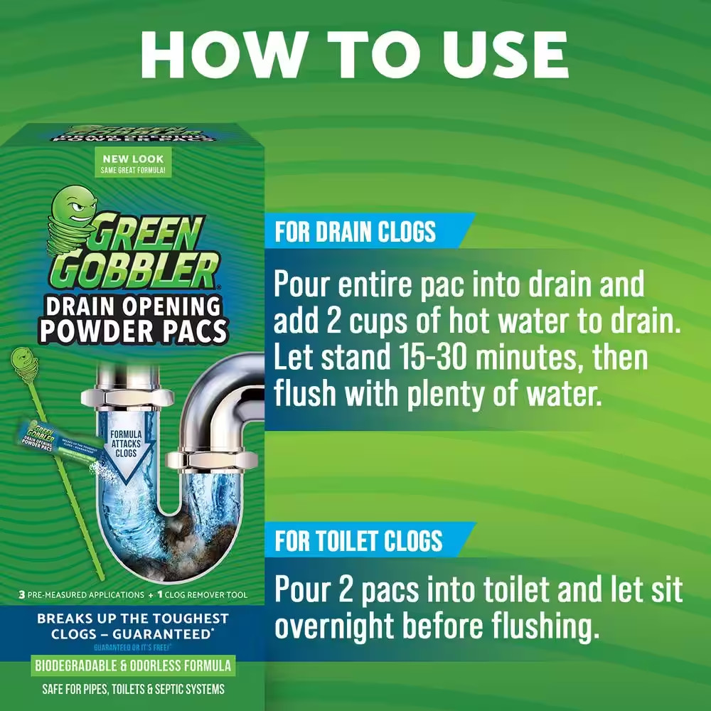 Drain and Toilet Clog Opening Packs with Tool (3-Count)