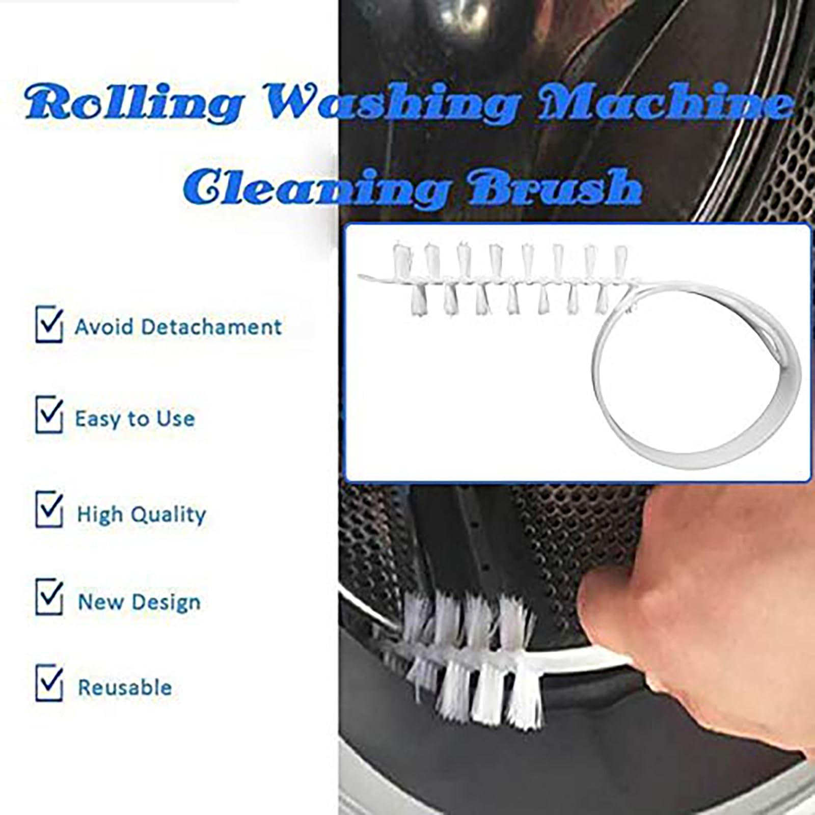 Rolling Washing Machine Cleaning Brush Long Flexible Cleaning Brush Durable N…