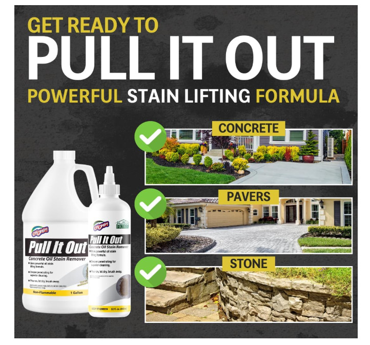 Chomp Pull It Out Oil/Stain Remover for Concrete, Grease, Remover for Garage …