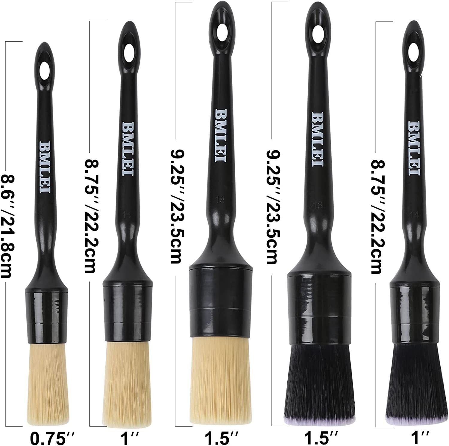 5pcs Car Detailing Brushes Set, Boars Hair Auto Car Detail Brush Kit No Scrat…