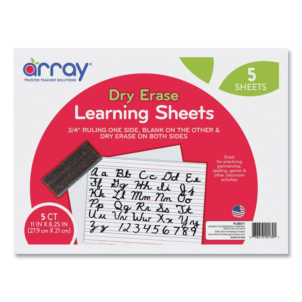 Pacon LB8511 GoWrite Dry Erase Learning Boards – White Surface (5/Pack) New