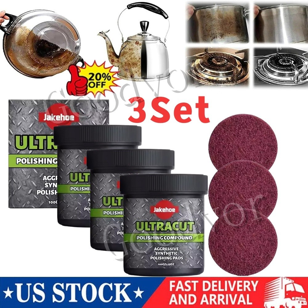 3Set Ultracut Polishing Compound,Surface Restoration Polish With Pad 100G New