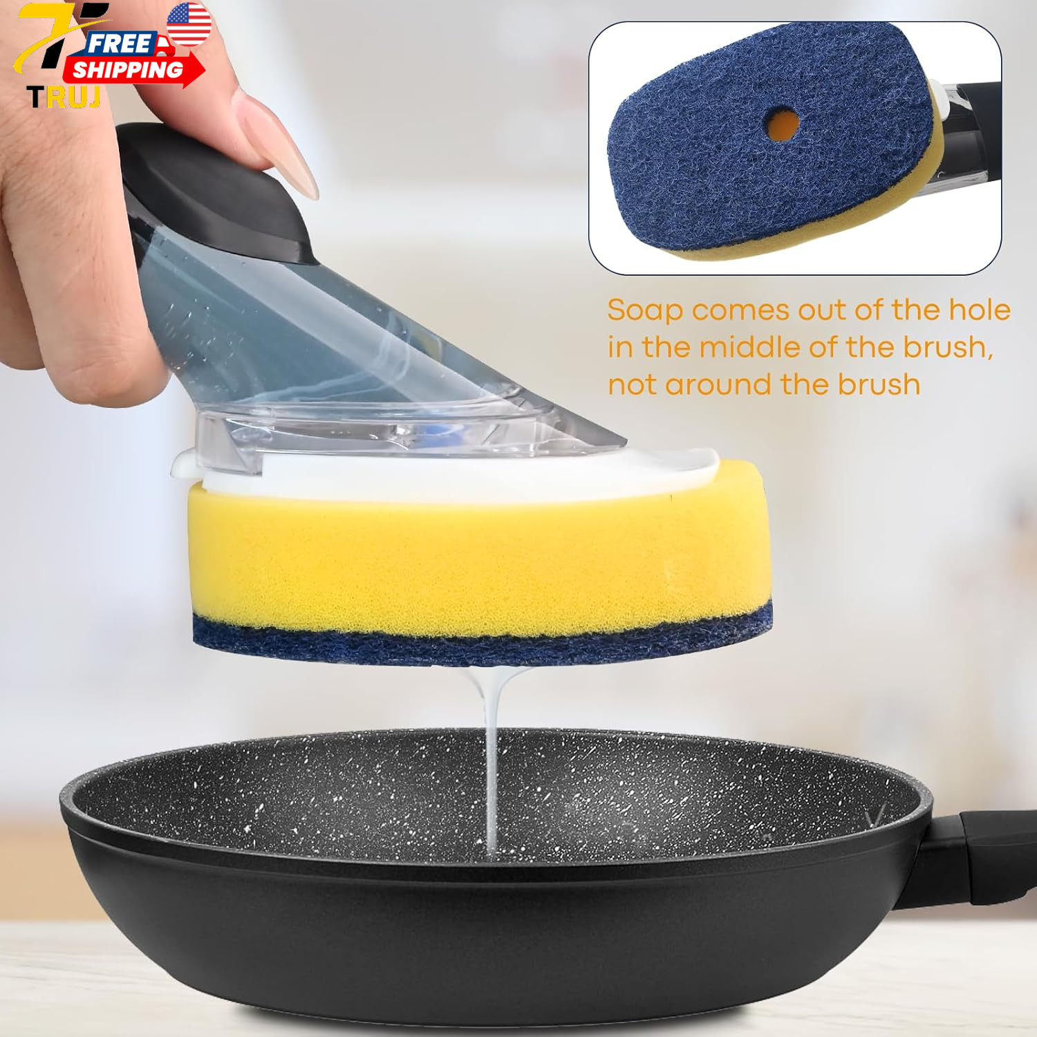 OXO Dish Brush Sponge Refills 4 Pack Replacement Heads for Soap Dispensing Head