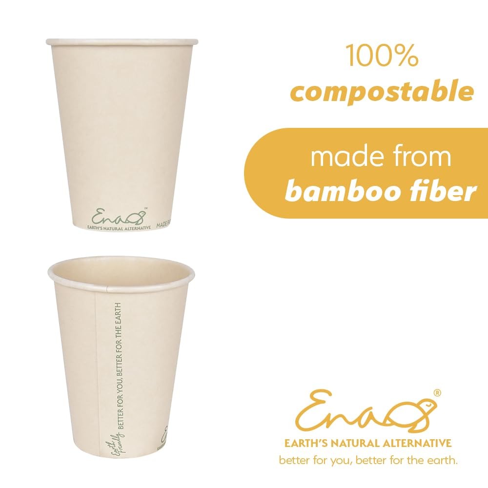 100% Compostable Disposable Coffee Cups [12oz 320 Pack] Paper Cups Made from