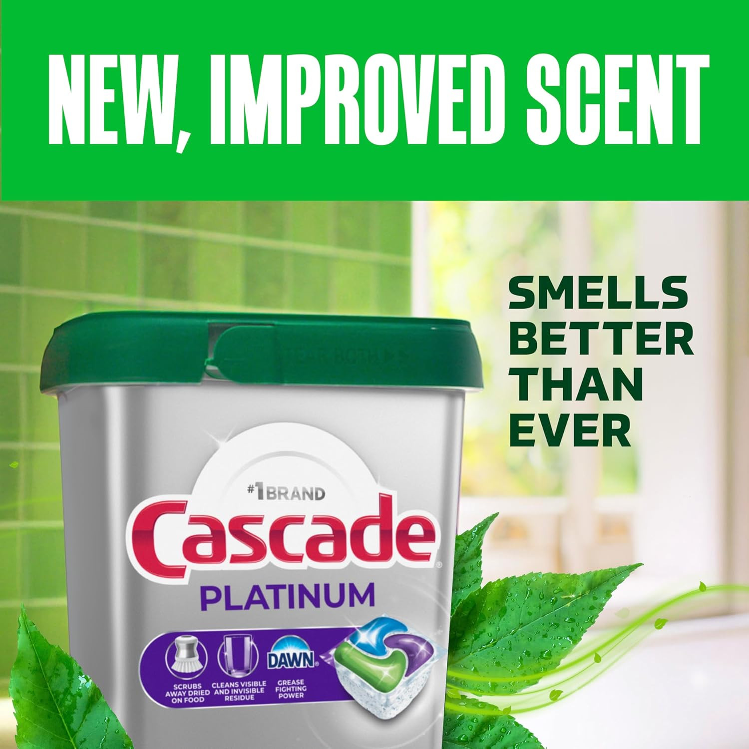 Platinum Dishwasher Pods, Dishwasher Detergent, Dish Detergent Soap, Fresh, 12 C