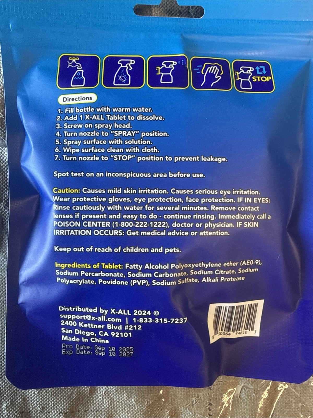 X-ALL Multipurpose Cleaning Tablets 5 tablets New / Sealed