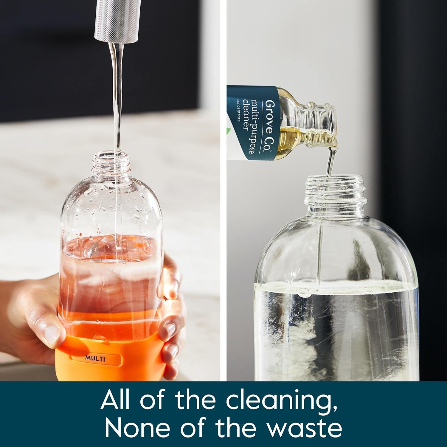 Multi-Purpose Cleaner, Refill Concentrate (2 X 1 Oz) + Glass Spray Bottle (16 Oz
