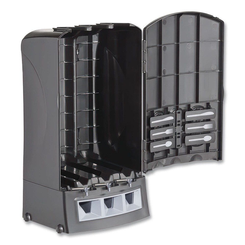 Wego 56102200 13.39 x 15.75 x 23.62 Forks/Knives/Spoons Dispenser – Black New