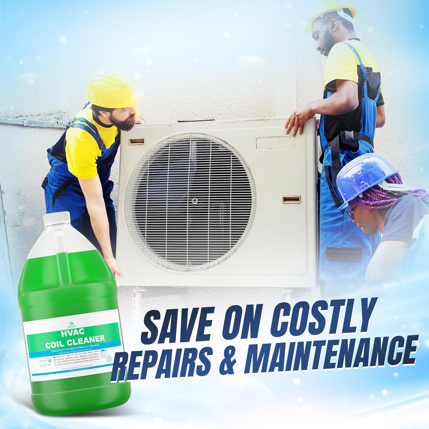 AC Evaporator Coil Cleaner 1 Gallon 3.78L No Rinse Coil Cleaner Metal Safe