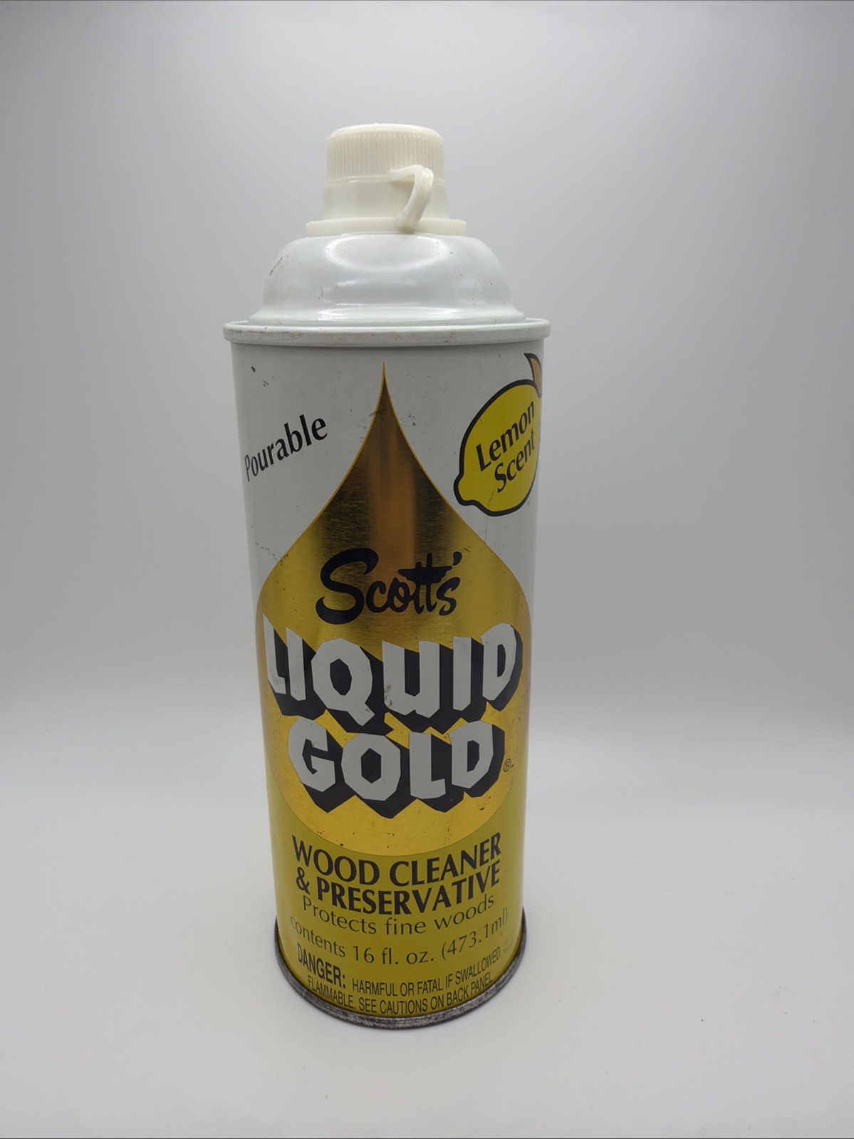 Vintage Early 1990’s 1991 Scott’s Liquid Gold Lemon Furniture Polish Nice No Lid