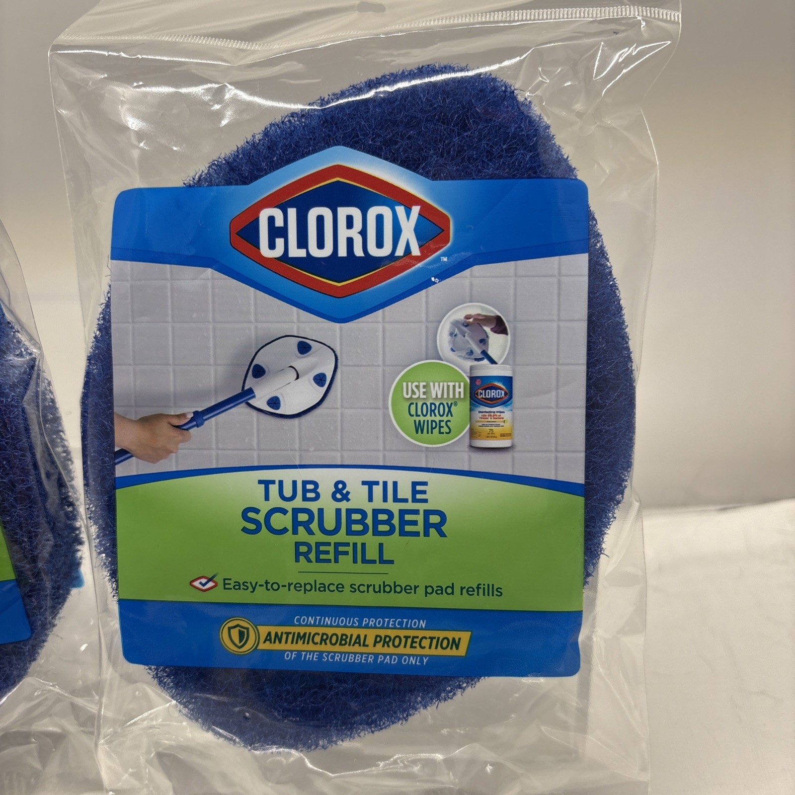 4 X Clorox Tub & Tile Scrubber Refill Non-Scratch Pads (B46