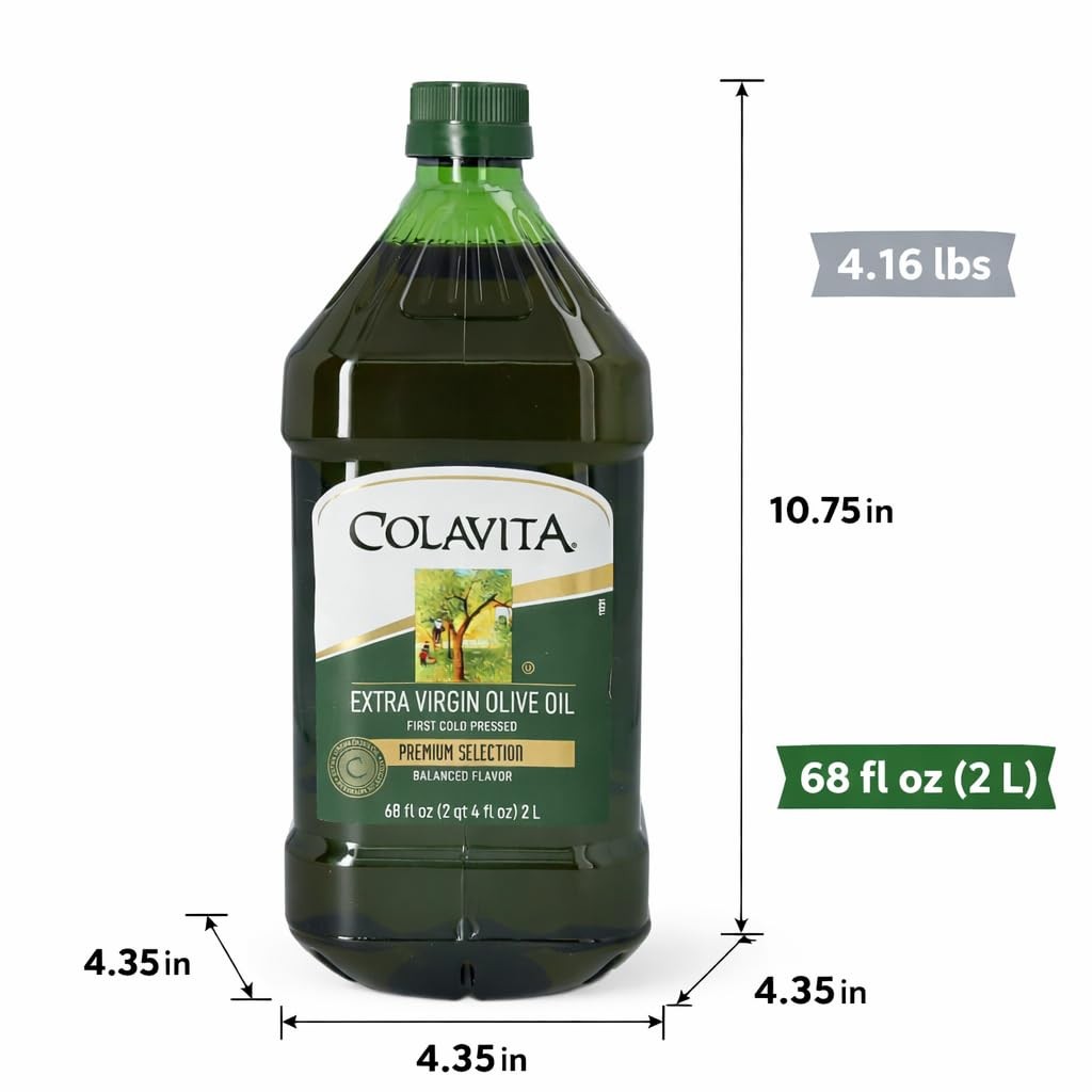 Premium Selection Extra Virgin Olive Oil, 68 Oz – First Cold Pressed, Ideal fo