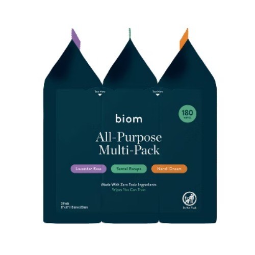 Biom Plant Based Refillable All Purpose Wipes Variety – 3pk/180ct