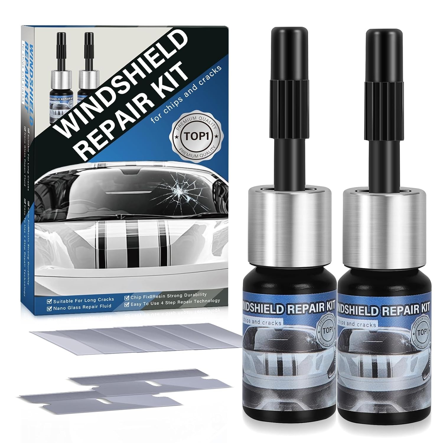 Windshield Chip Repair Kit 6ml Clear Auto Glass Repair Kit Crack Fix Solution