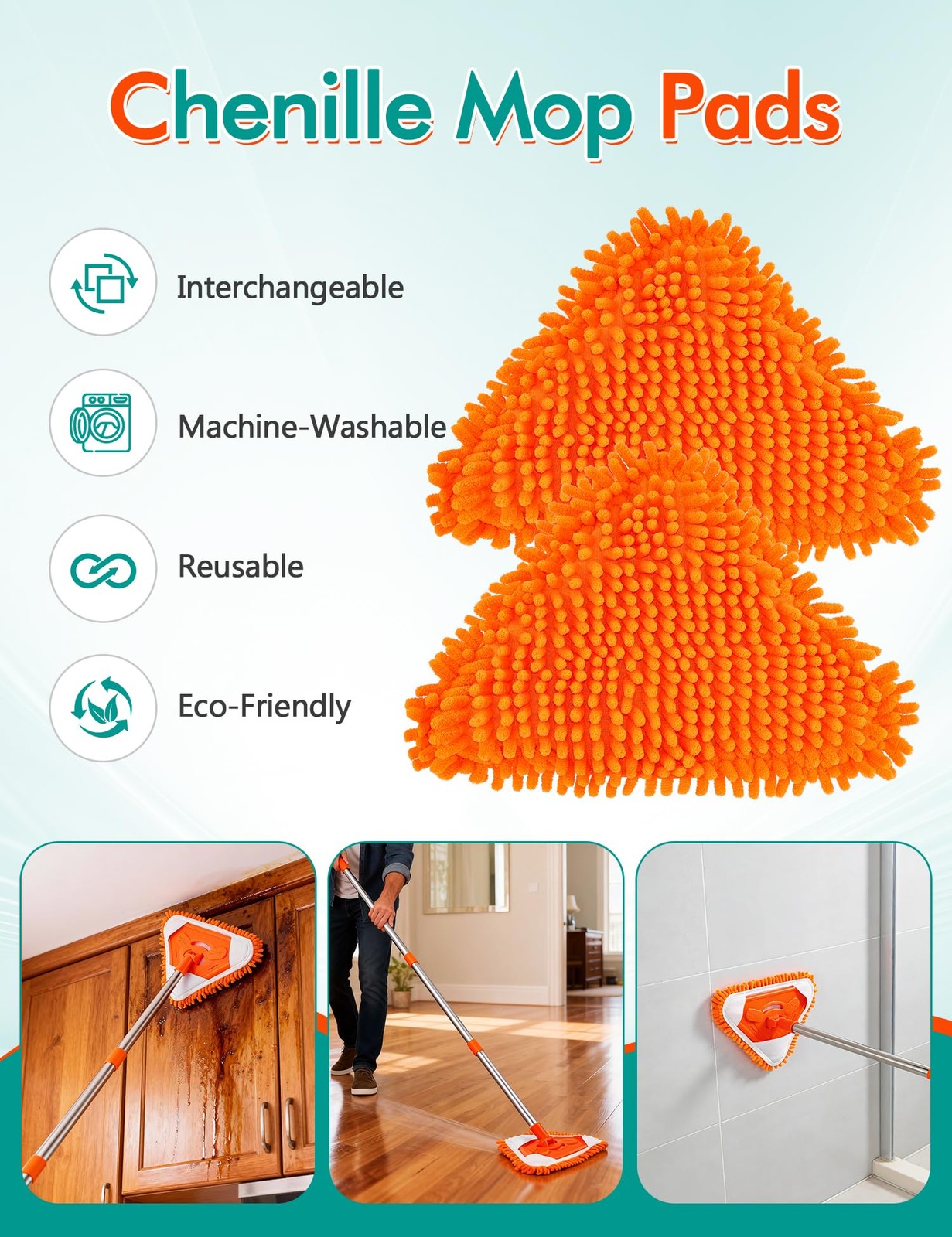 Ceiling Fan Cleaner Duster with 76″Extendable Long Handle 180° Wall Mop