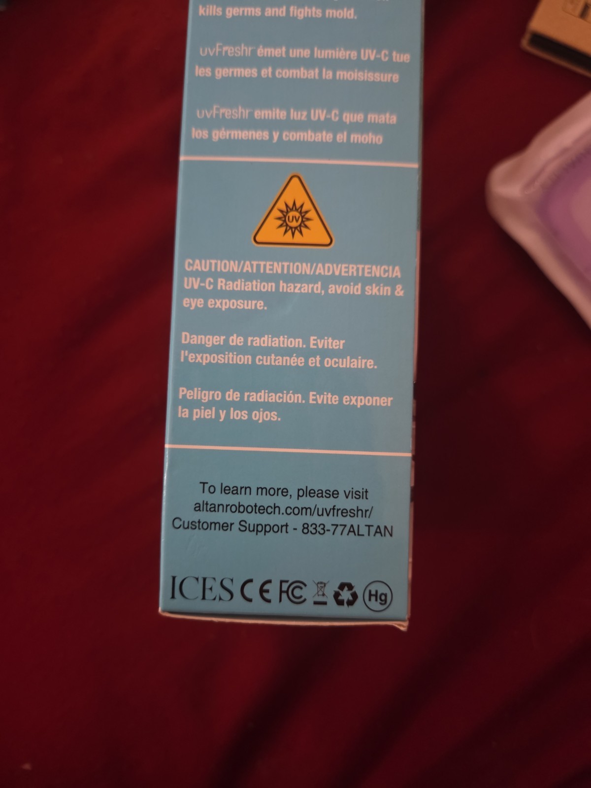 Uvfreshr Disinfectant Uvc Light Sanitizer Kills Germs