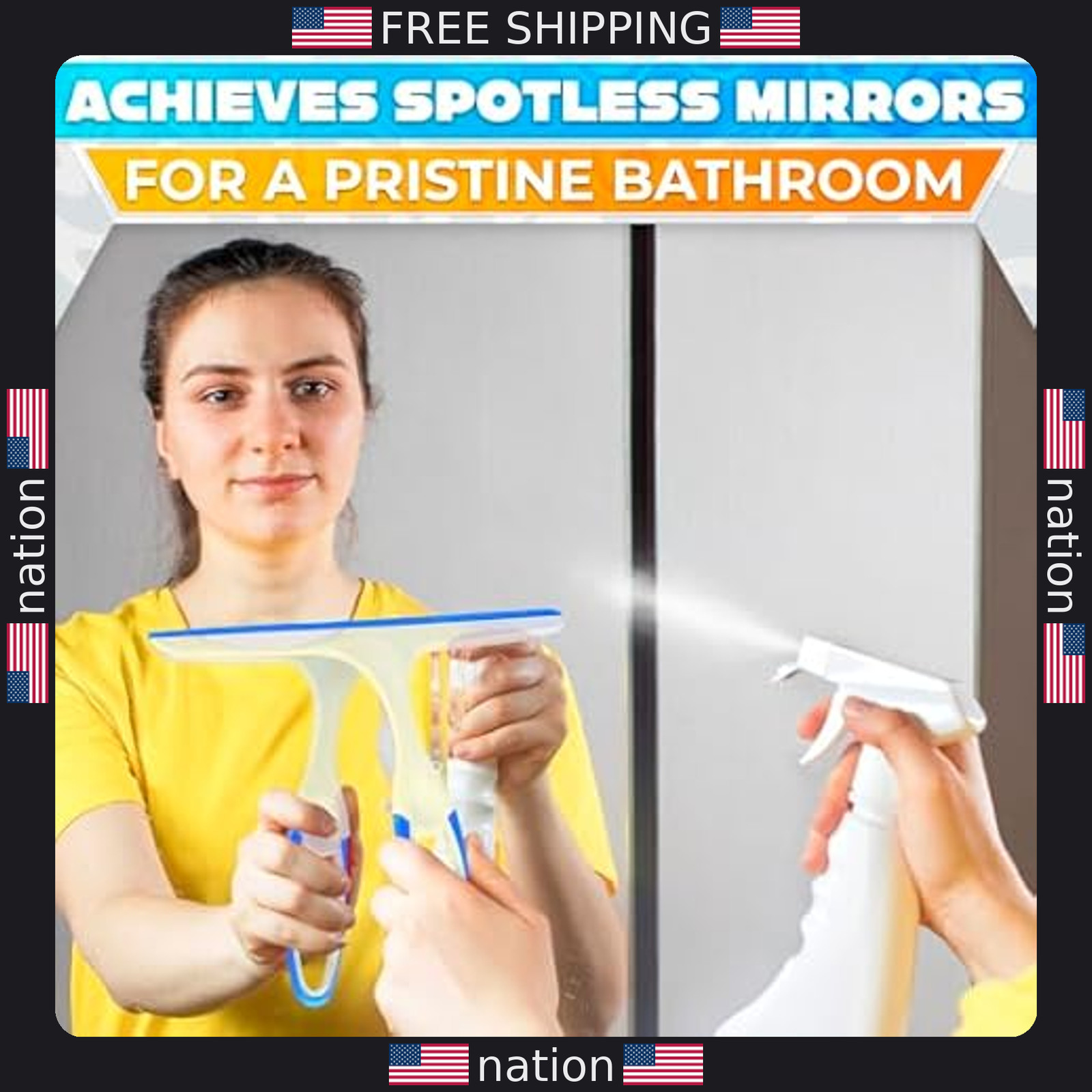 4-Pack 9.5? Shower Squeegee with Flexible Blade – Ergonomic & Lightweight Design