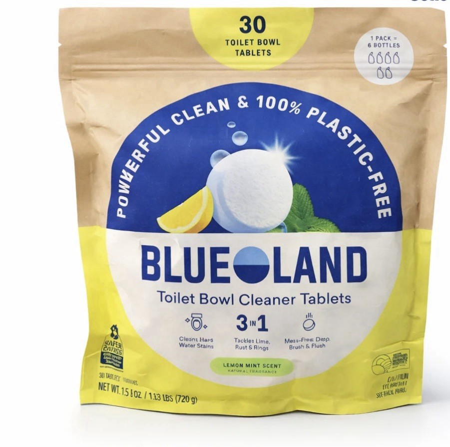 Blueland Toilet Bowl Cleaner Tablets, Lemon Mint, 30-count