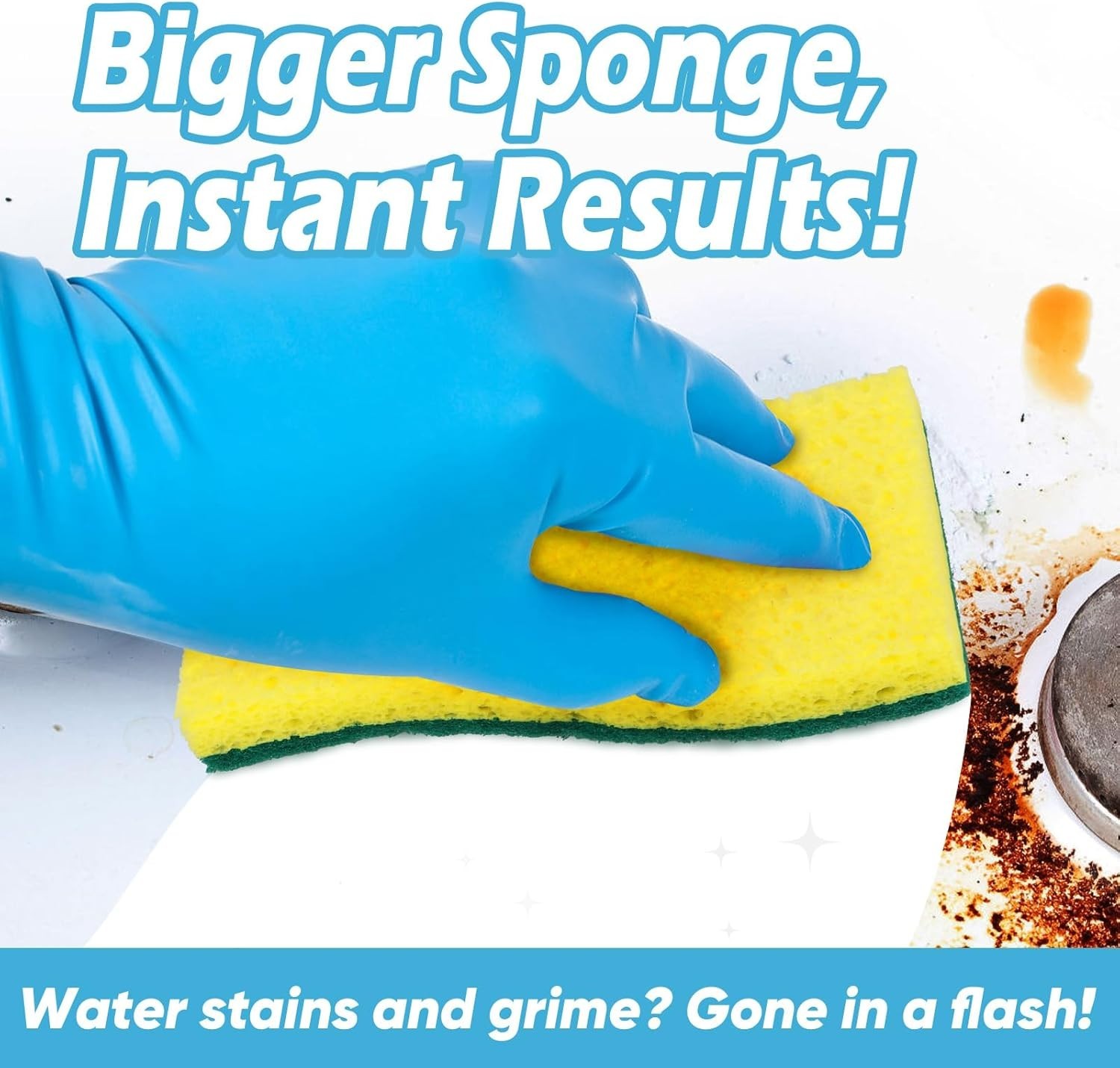 Extra Large 6 Count Heavy Duty Scrub Sponges for Kitchen and Bathroom Cleaning