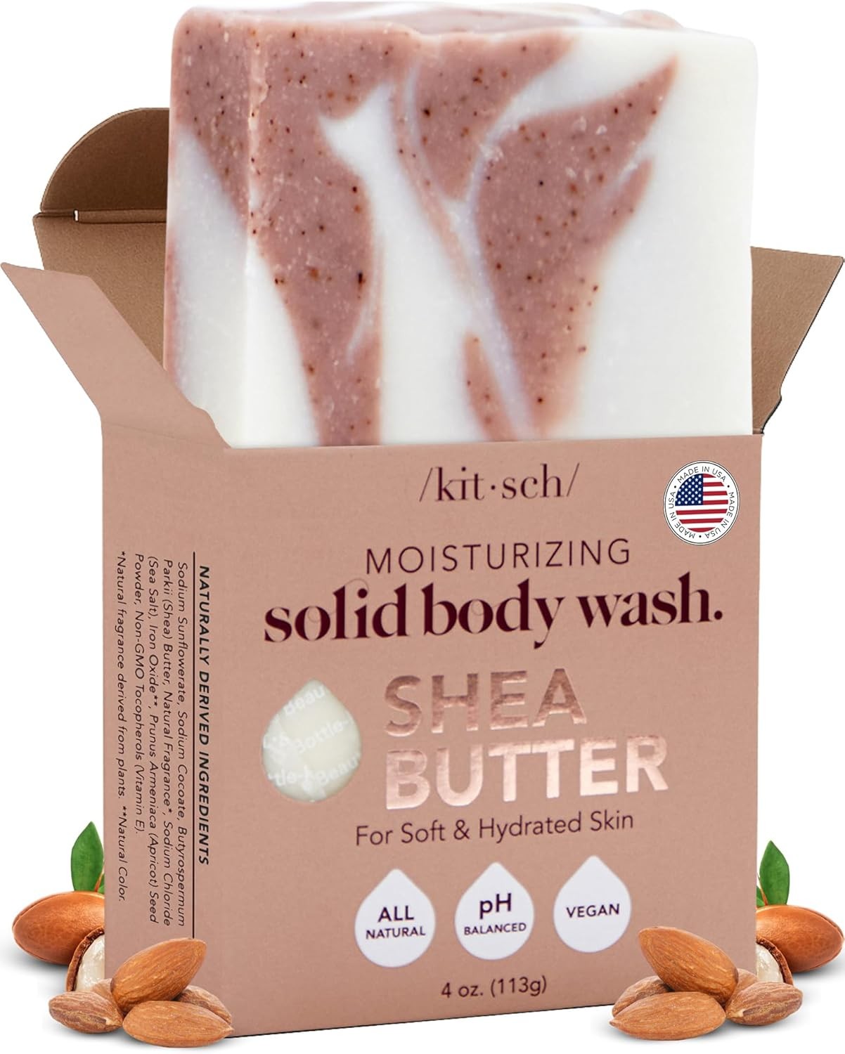 Shea Butter Exfoliating Body Wash Bar Soap – Super Hydrating with
