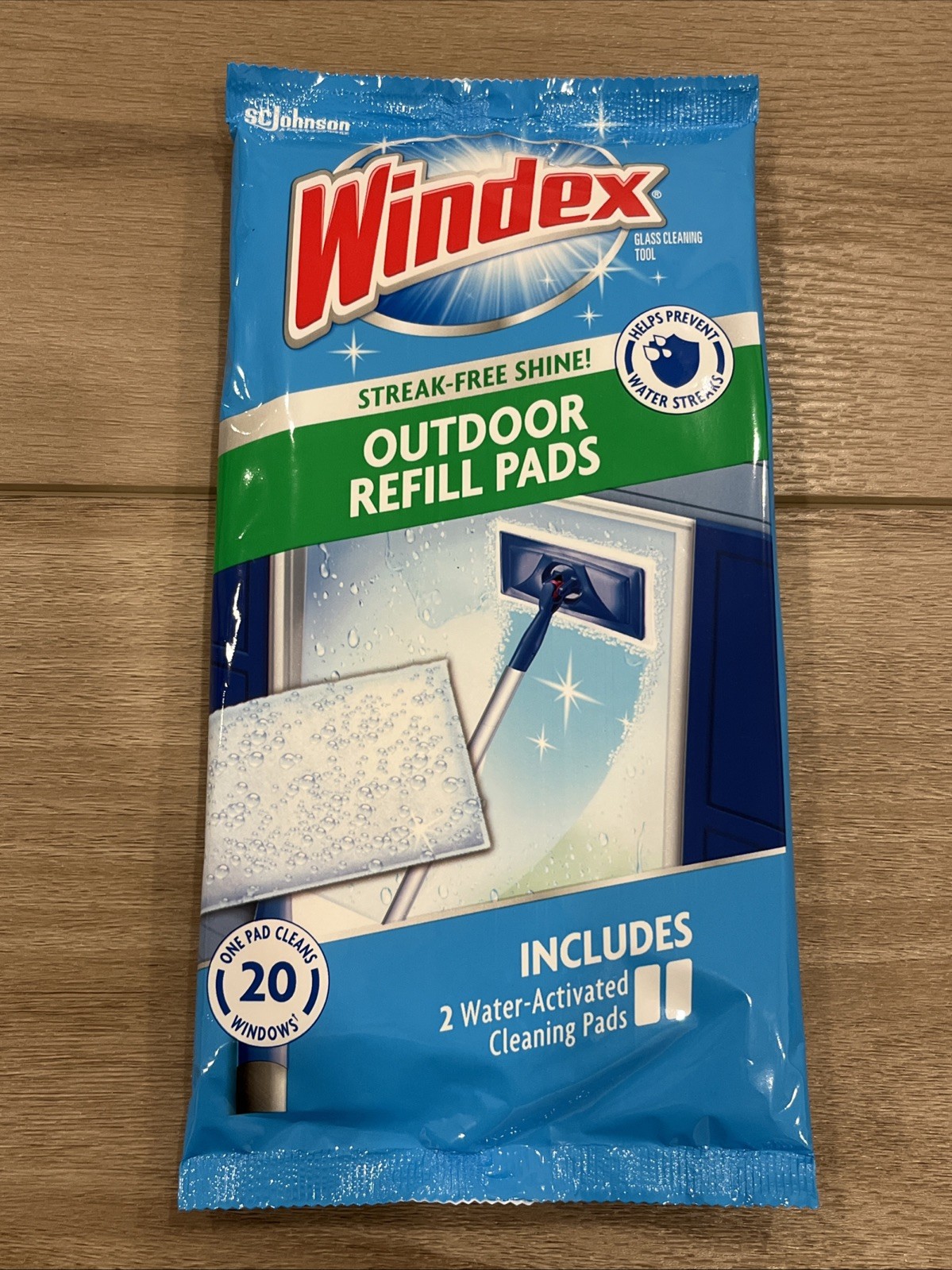 Windex Outdoor Refill Pads for Cleaning Glass Windows 1 Package With Two Pads