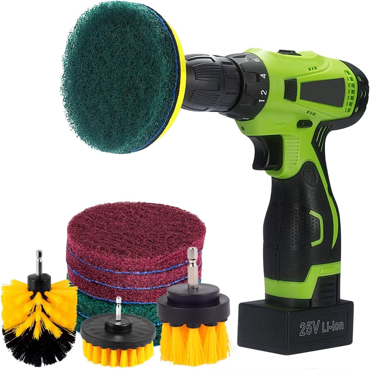 Drill-Powered Tile Scrubber Set: 4-Inch Scrubbing Pads for Effortless Cleaning