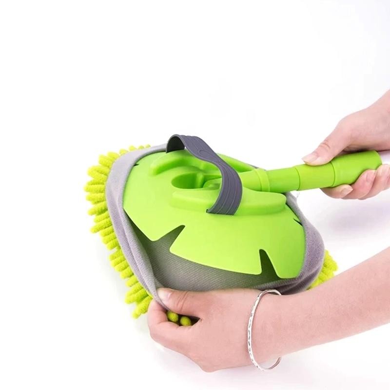 Car Wash Mop Brush Chenille Microfiber Telescopic Long Handle Cleaning Kit Soft