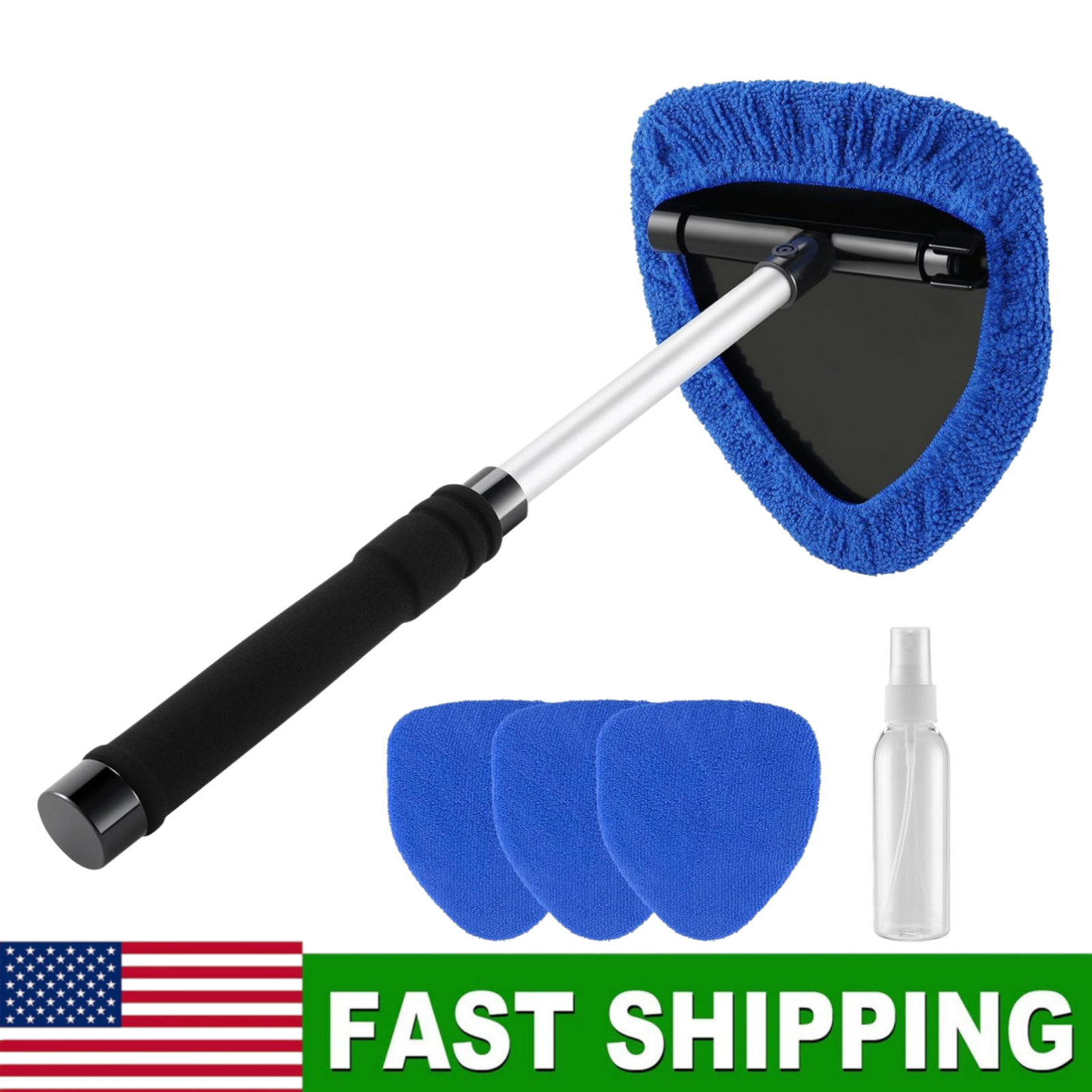 WINDSHIELD CLEANING TOOL KIT CAR WINDOW GLASS WIPER CLEANER BRUSH PAD EXTENDABLE