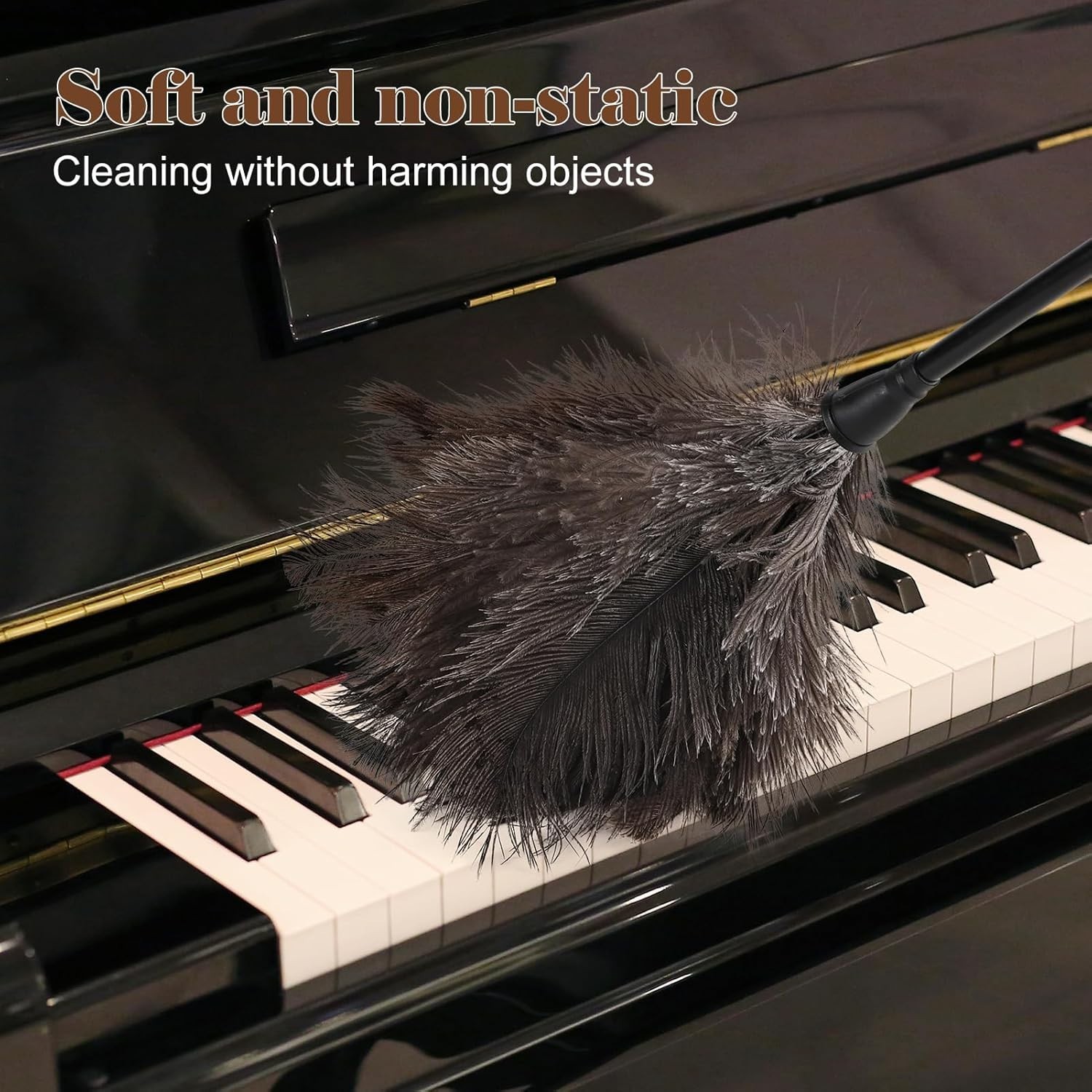 Fluffy Mini Ostrich Feather Duster 14.9-Inch – Perfect for Delicate Surfaces