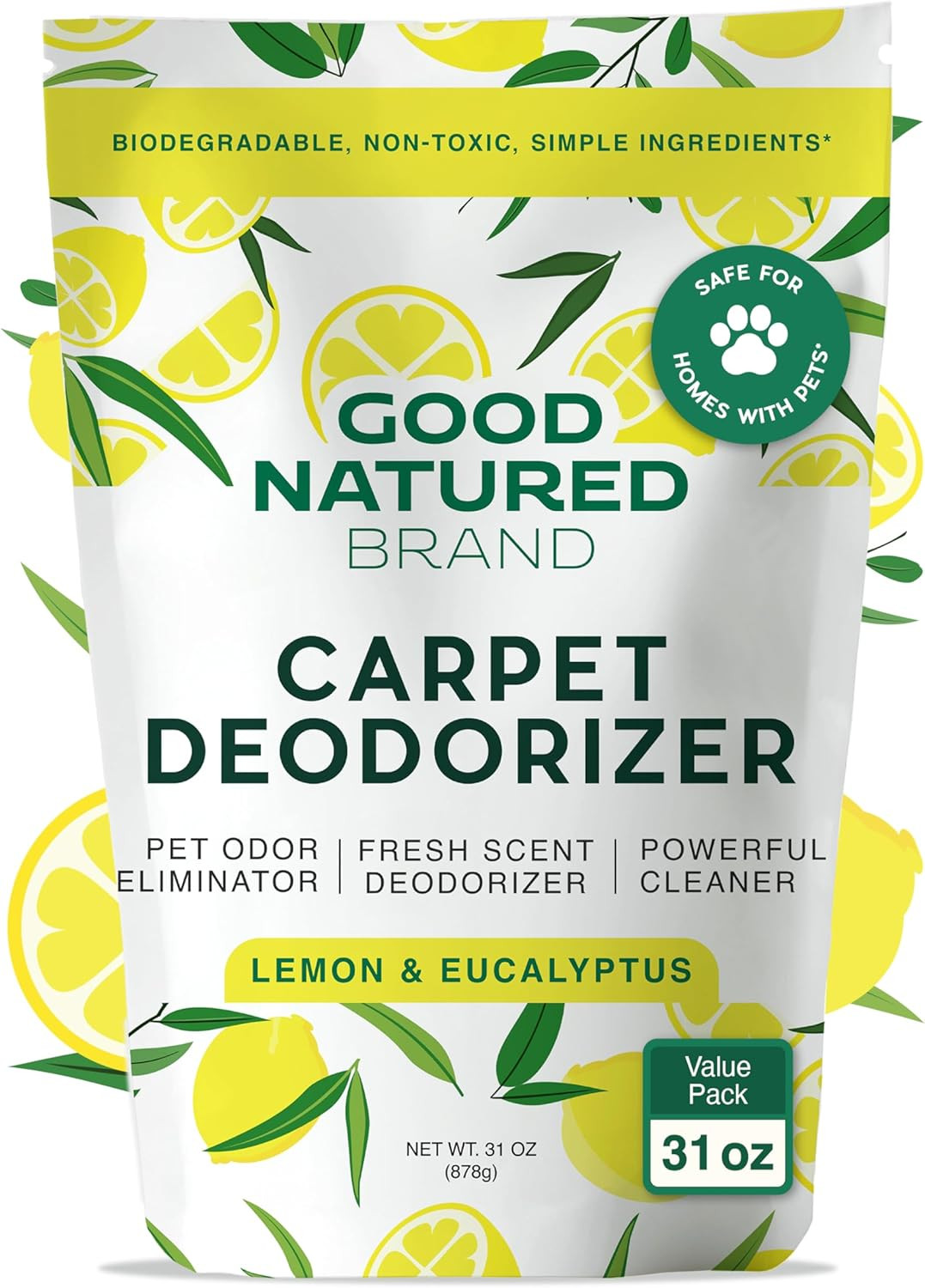 Good Natured Carpet Deodorizer 31oz – Pet Odor Eliminator, Lemon Eucalyptus
