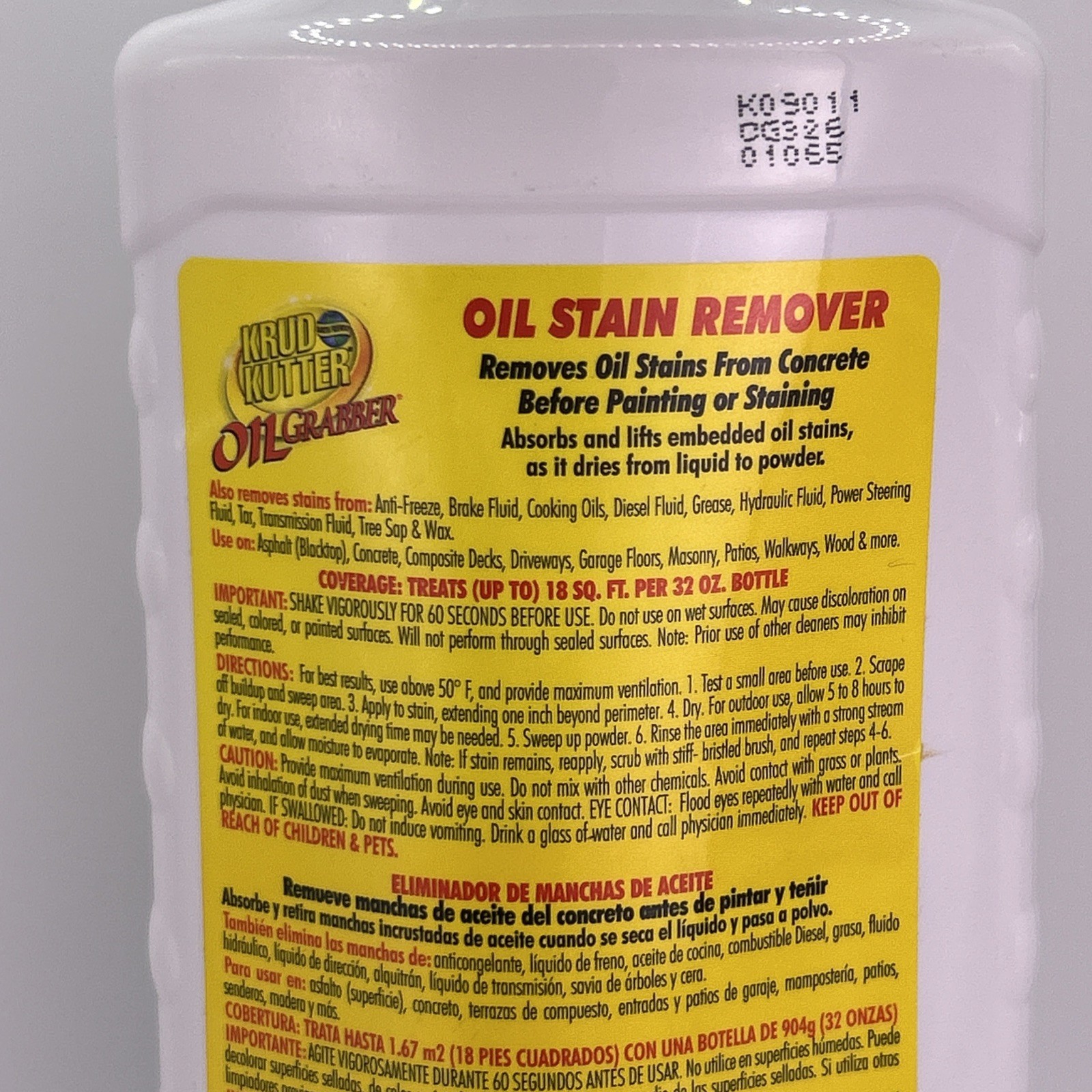 Krud Kutter Oil Grabber Stain Remover Absorbs Lifts Stains Biodegradable 32oz