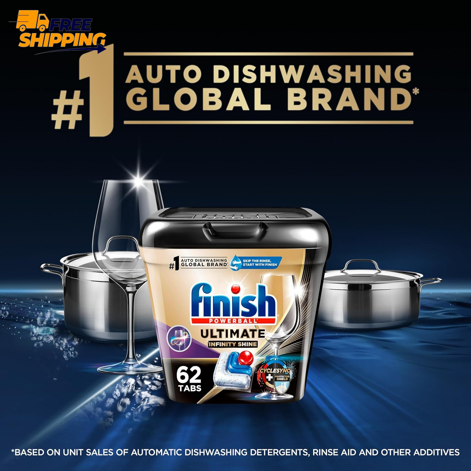 Ultimate Infinity Shine Dishwasher Pods, No Pre-Rinse Dishwasher, 62 Count 👌