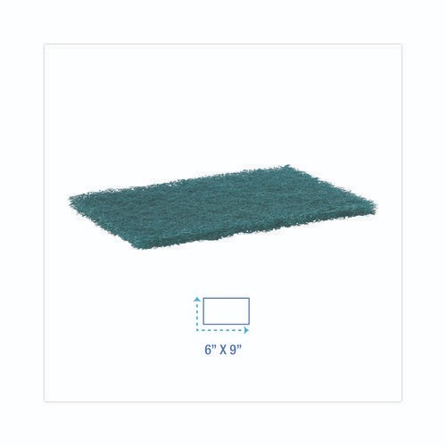 Boardwalk Heavy-Duty Scouring Pad, 6 x 9, Green, 15/Carton