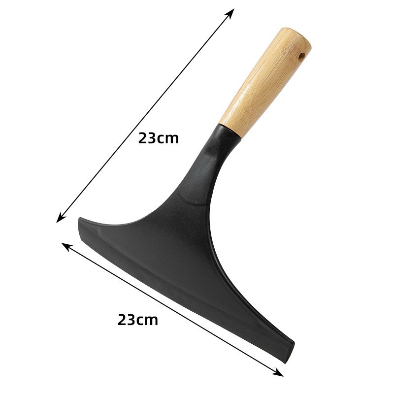 Glass and Window Scraper with Wooden Handle and Soft TPR Blade for Home Use