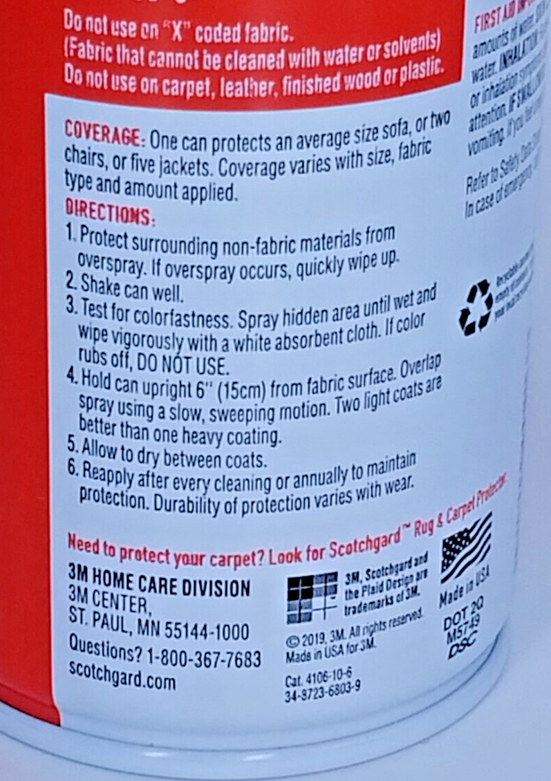 NEW NOS Scotchgard 3M Fabric Protector 10 oz Can, Repels Liquids & Blocks Stains