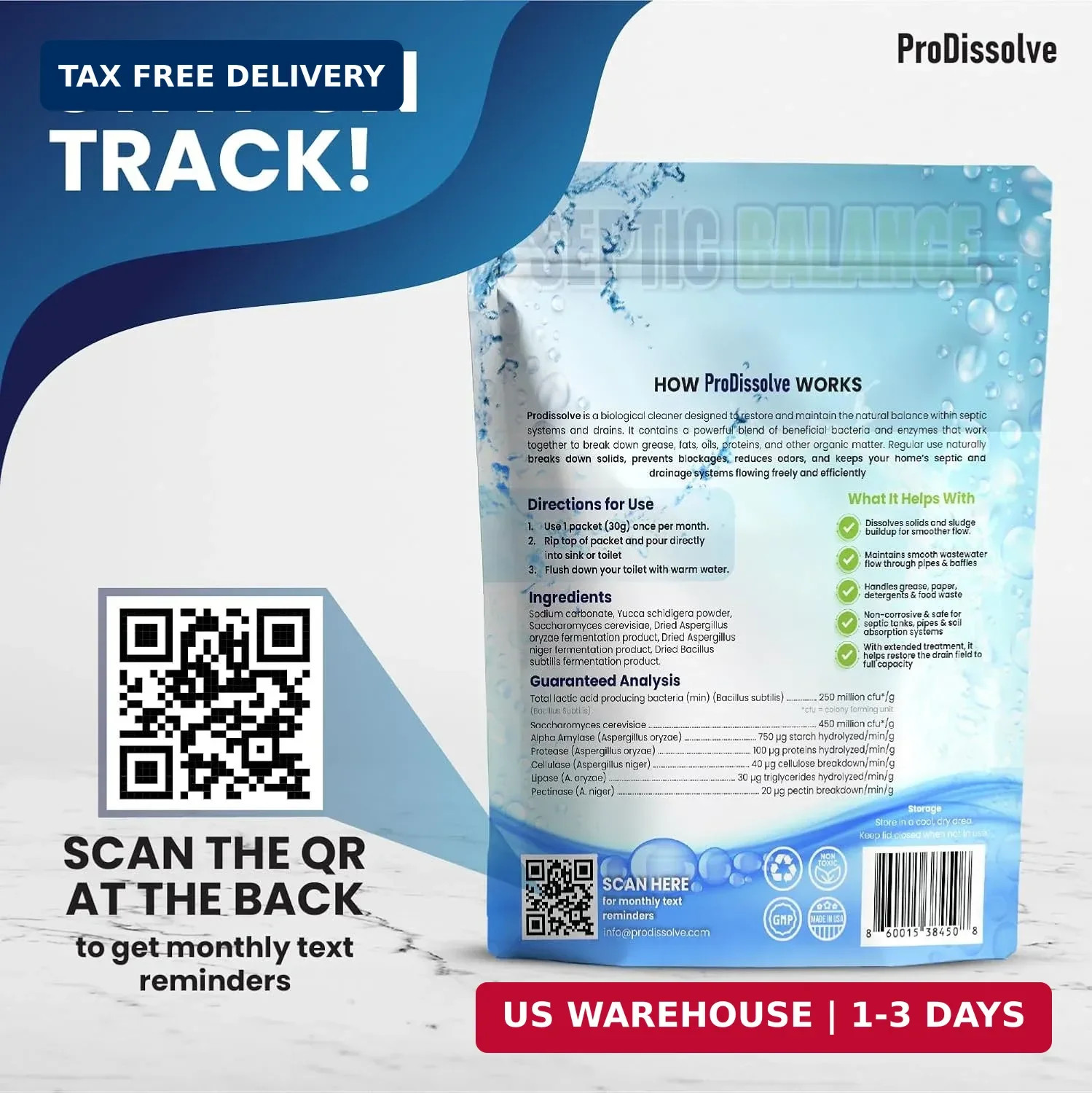 Septic Balance, 3 Septic Tank Treatments – 3 Month Supply – Septic Tank Cleaner