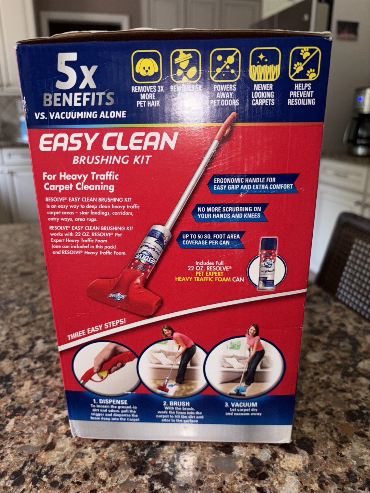 NEW Resolve Easy Clean Pet Expert Brushing Kit Heavy Traffic Carpet Cleaning