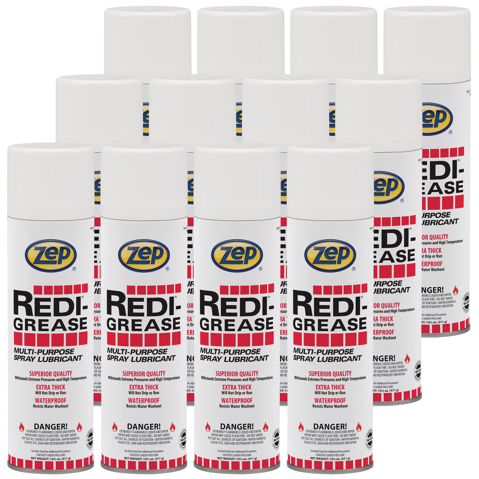 Zep Redi-Grease Multi-Purpose Spray Lubricant – 12 ounce (Case of 12) 11521 –