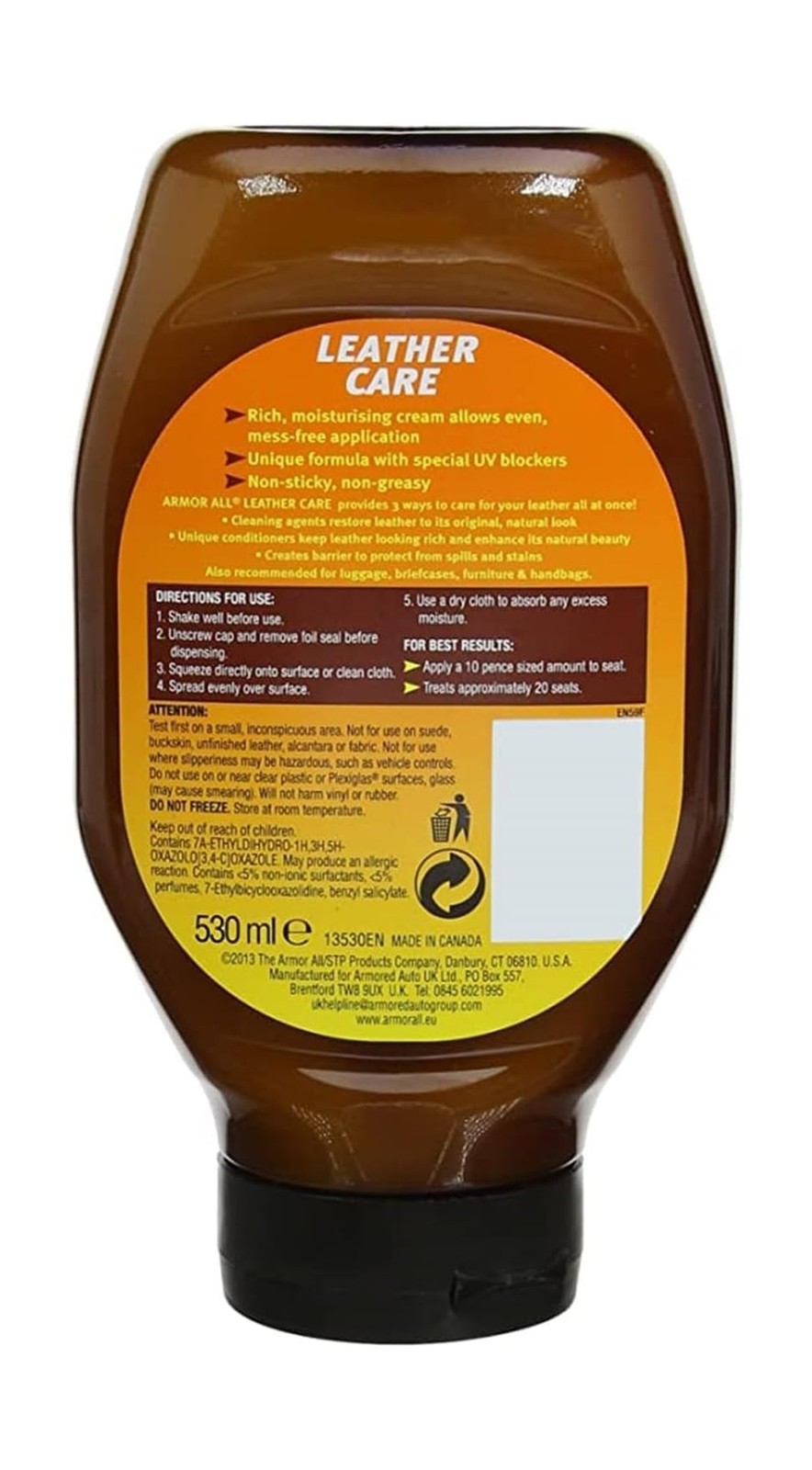 Armor All Car Leather Conditioner Gel, Interior Cleaner for Cars, Trucks and …