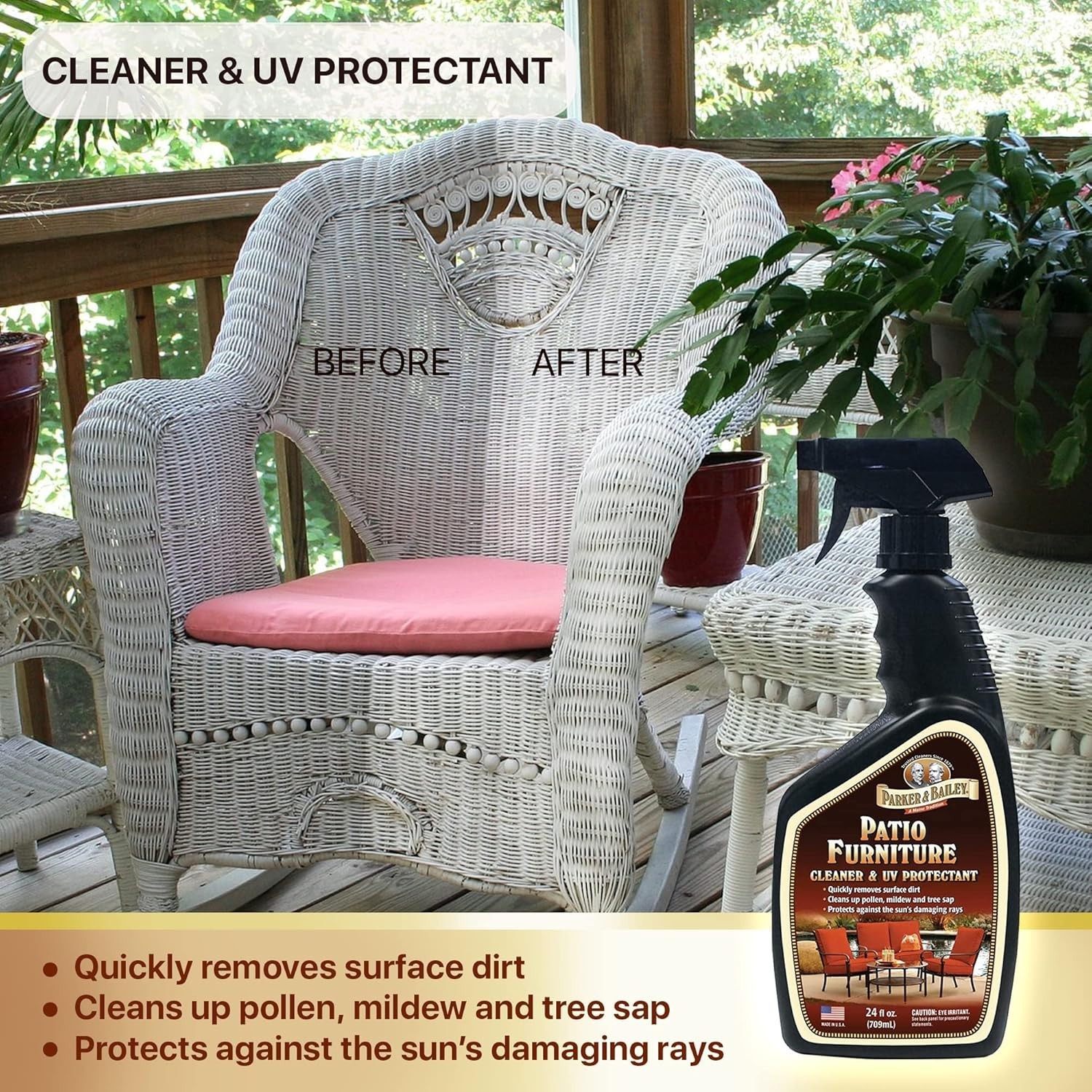 Patio Furniture Cleaner Spray – Outdoor Furniture & Cushion Cleaner with UV P…
