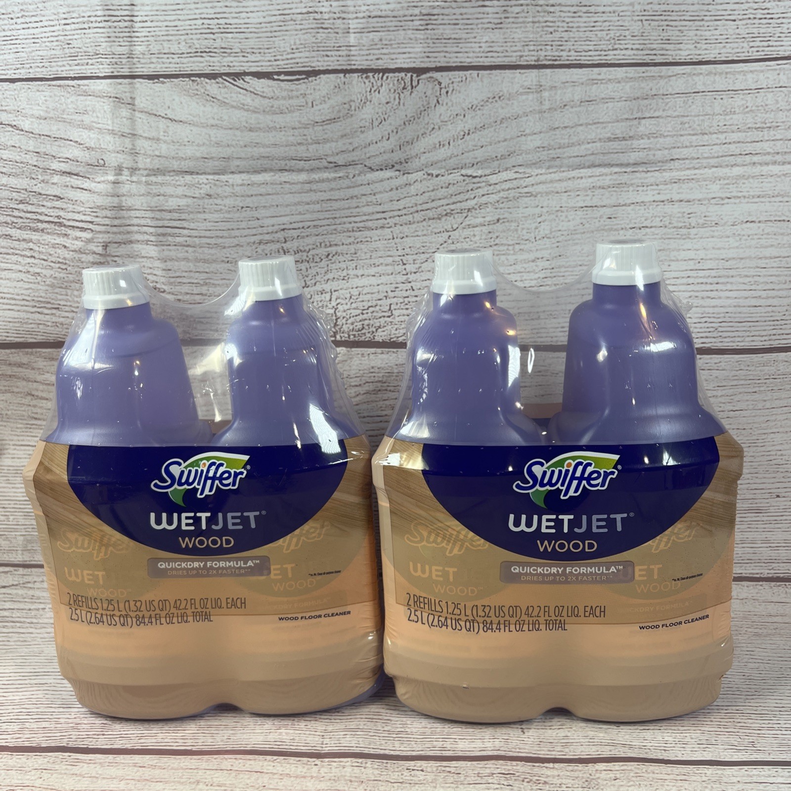 Swiffer Wetjet Wood Floor Cleaner Solution Refill, 42.2 Oz – 4 Pack Bundle!