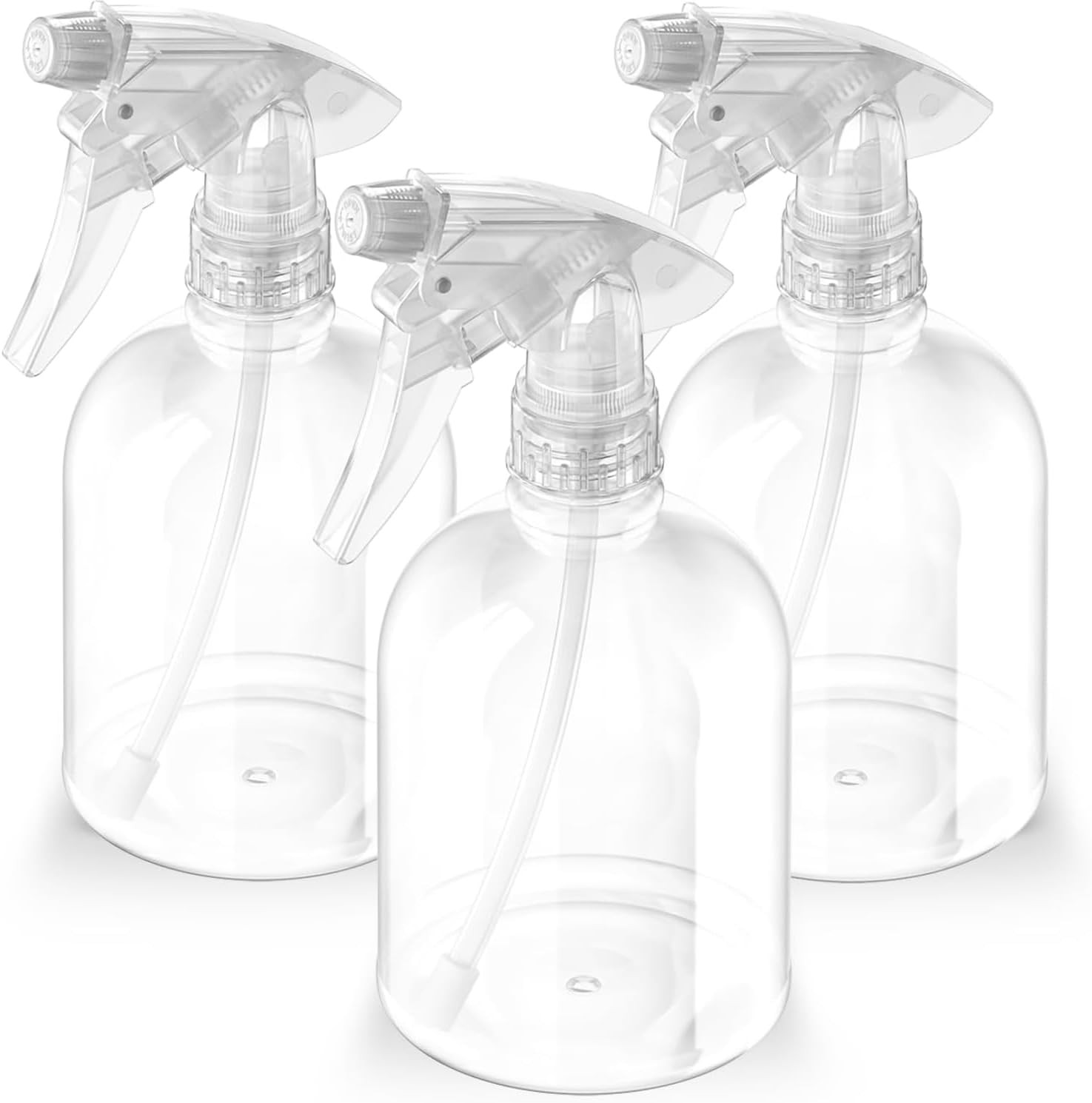 Empty Clear Spray Bottle Adjustable Head Sprayer from Fine to Stream, Natural, 1