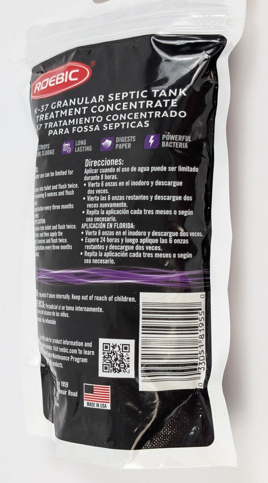 Roebic K-37-BAG Granular Septic Tank Treatment Concentrate 12 oz Set of 3