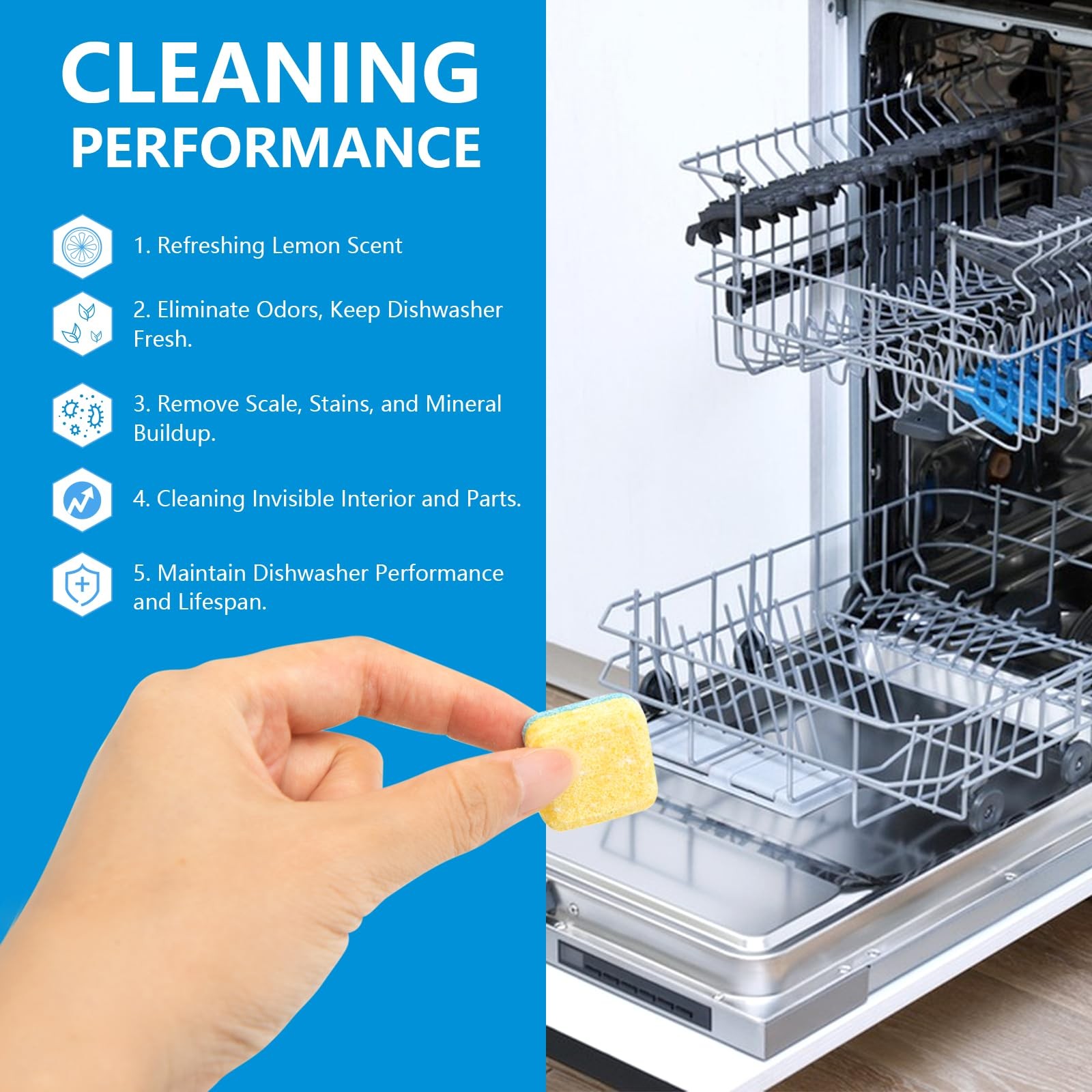 24-count Dishwasher Cleaner Tablets, Deep Cleaning and Descaling Formula, Rem…