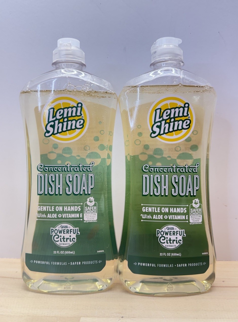 Lemi Shine Concentrated Dish Soap Aloe 22 Fl Oz Powerful Citric Extracts X2