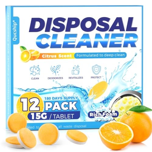 Garbage Disposal Cleaner Deodorizer Tablets 12 Count Citrus Scent Sink Freshener