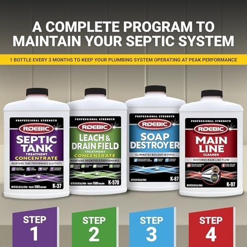 Septic Tank Treatment Concentrate 32 oz – Safe for All Plumbing Systems, Colorle
