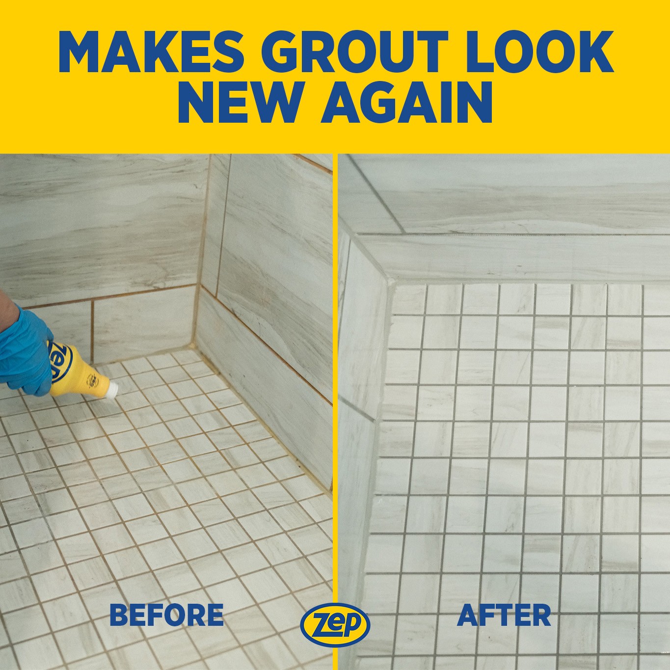 Zep Grout Cleaner and Brightener and Easy to Use Handheld Brush