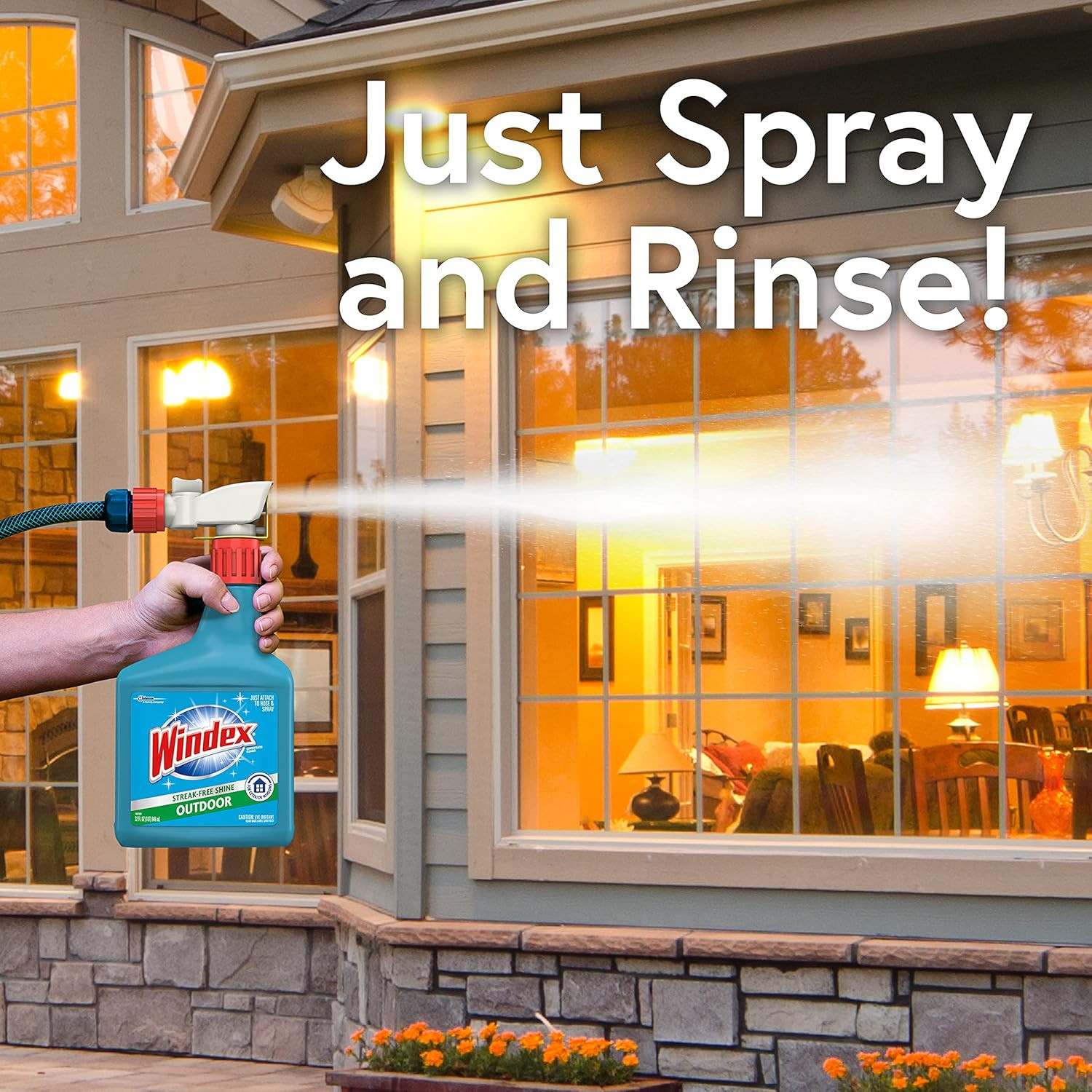 Windex Outdoor Glass Cleaner Pack Of 2 Concentrated 32 Fl Oz Hose Attachments